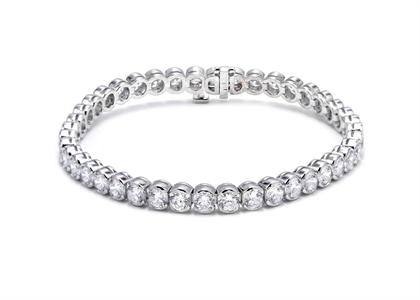 Silver Plated CZ Studded Womens Tennis Bracelet